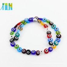 Barato a granel al por mayor Mezclado color Y0005 griego pequeño globo ocular plana forma redonda Evil Eye Beads